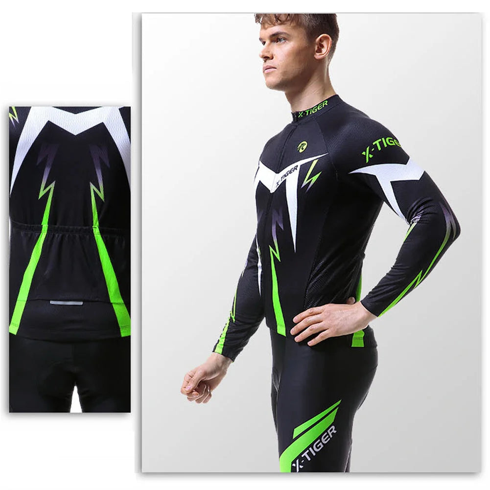 Herren Winter-Radtrikot-Set langarm, 2-teilig