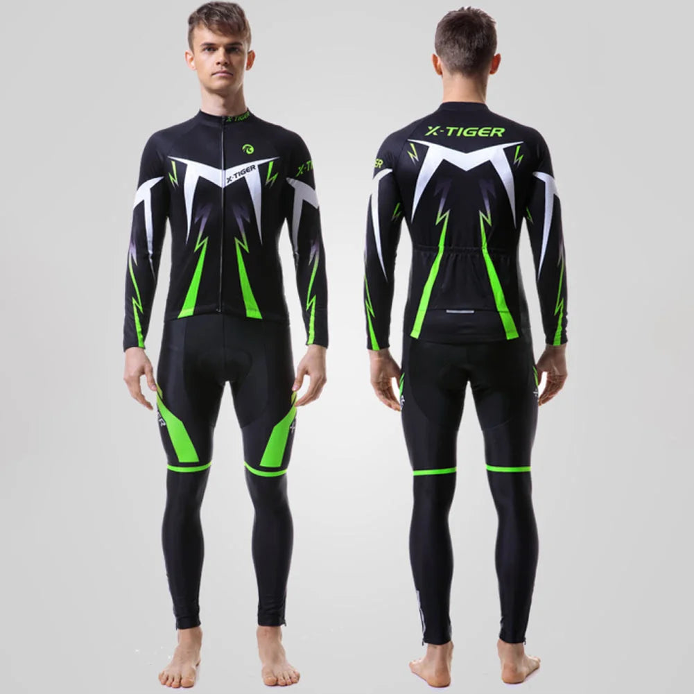 Herren Winter-Radtrikot-Set langarm, 2-teilig