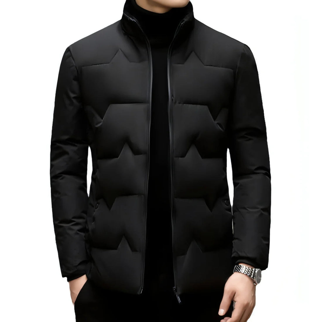 Herren Winterjacke mit Baumwollwattierung – Detailansicht 4