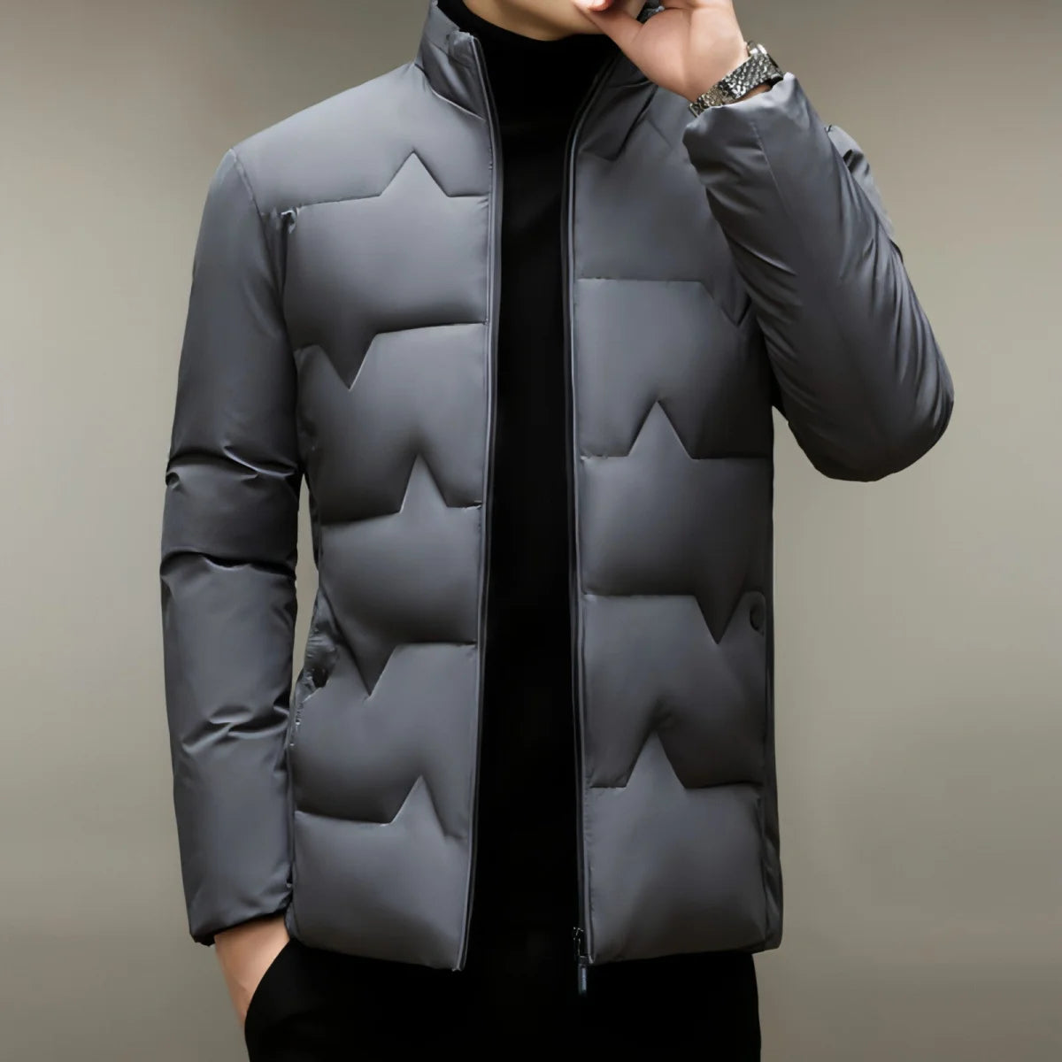 Herren Winterjacke mit Baumwollwattierung – Produktansicht 4