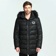 Herren Winterjacke mit Kragen in Felloptik