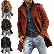 Herren Woll-Trenchcoat, warm gefüttert