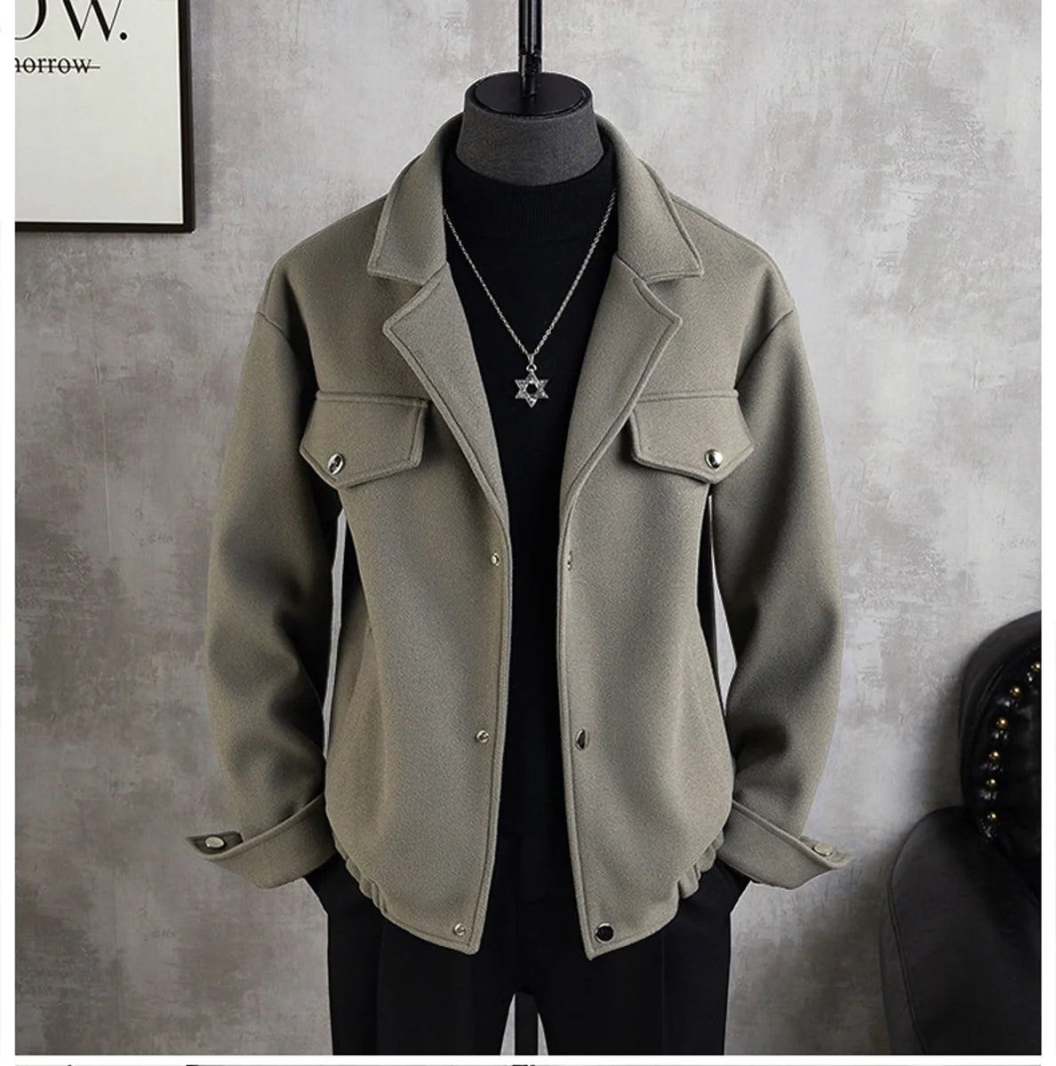 Herren Wolljacke mit Reverskragen
