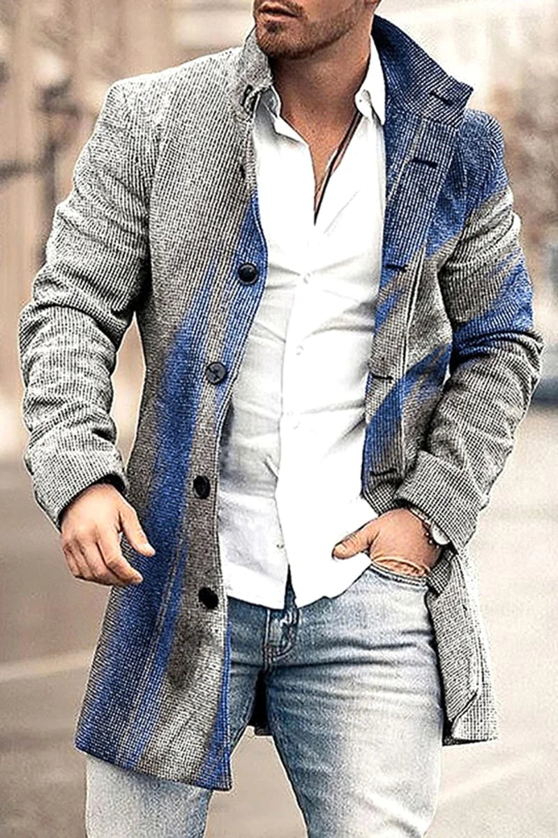 Herren Wollmix-Mantel mit Stehkragen – Detailansicht 4