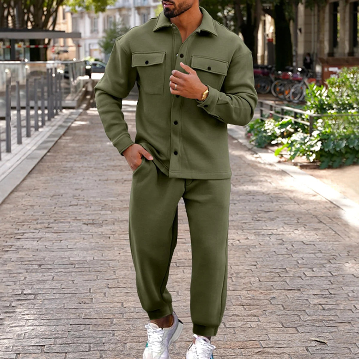 Herren Zweiteiler in Wildlederoptik, Slim Fit