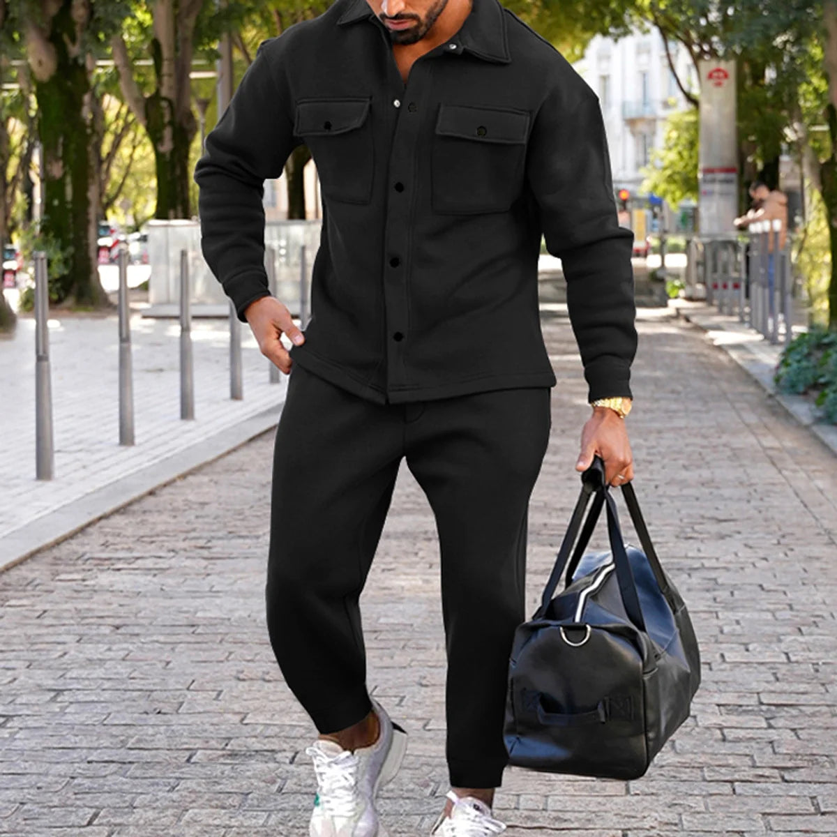 Herren Zweiteiler in Wildlederoptik, Slim Fit