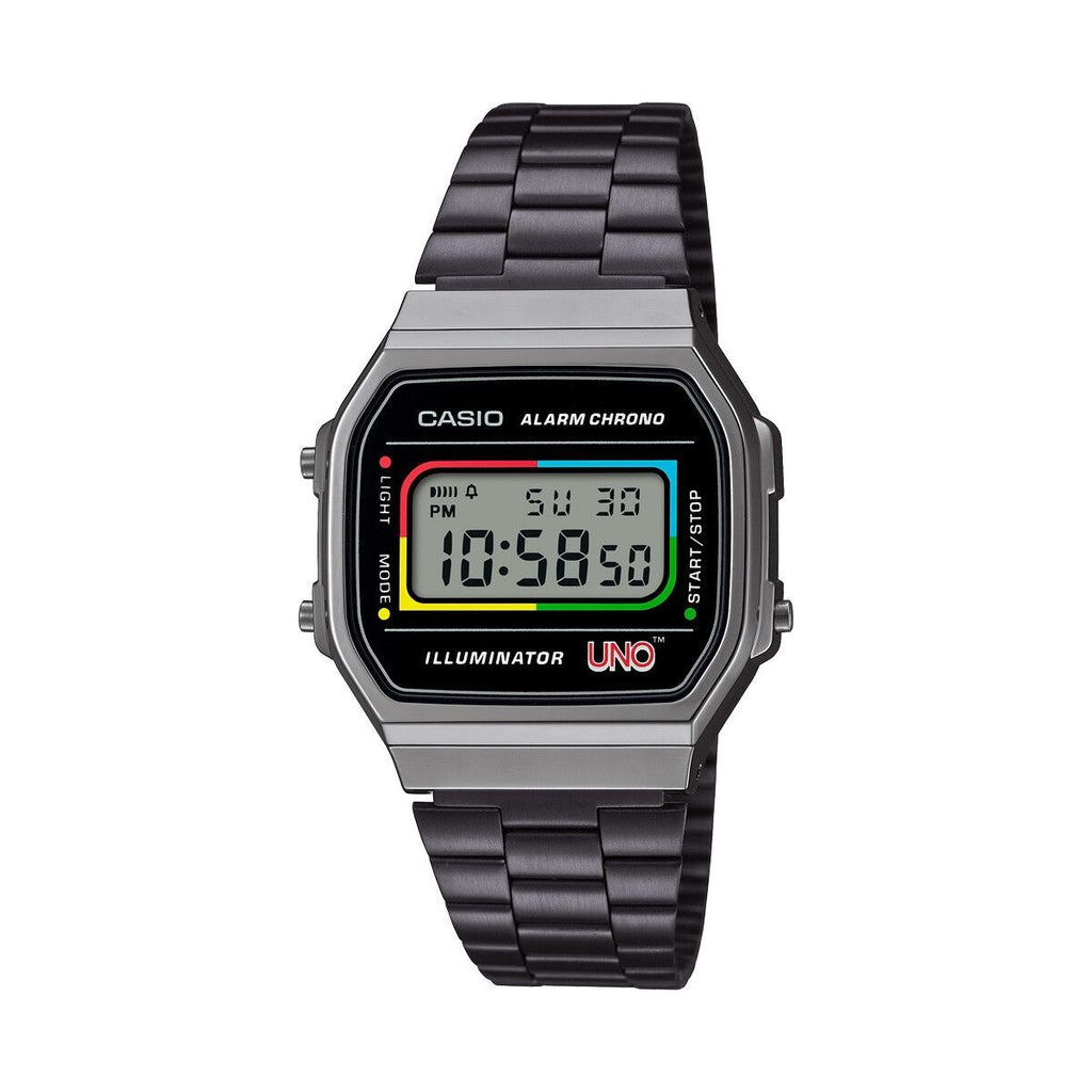 Herrenuhr Casio A168WEUC-1AER Schwarz Grau - Mode & Accessoires