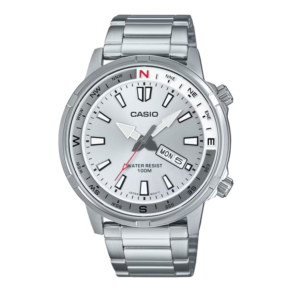 Herrenuhr Casio MTD130D7AVDF Silberfarben 44mm