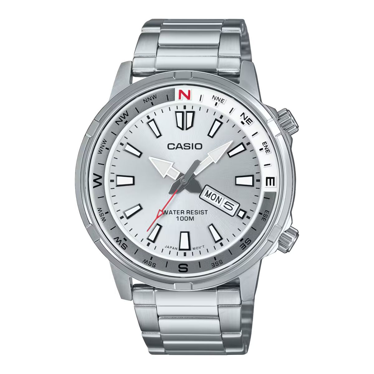 Herrenuhr Casio MTD130D7AVDF Silberfarben 44mm