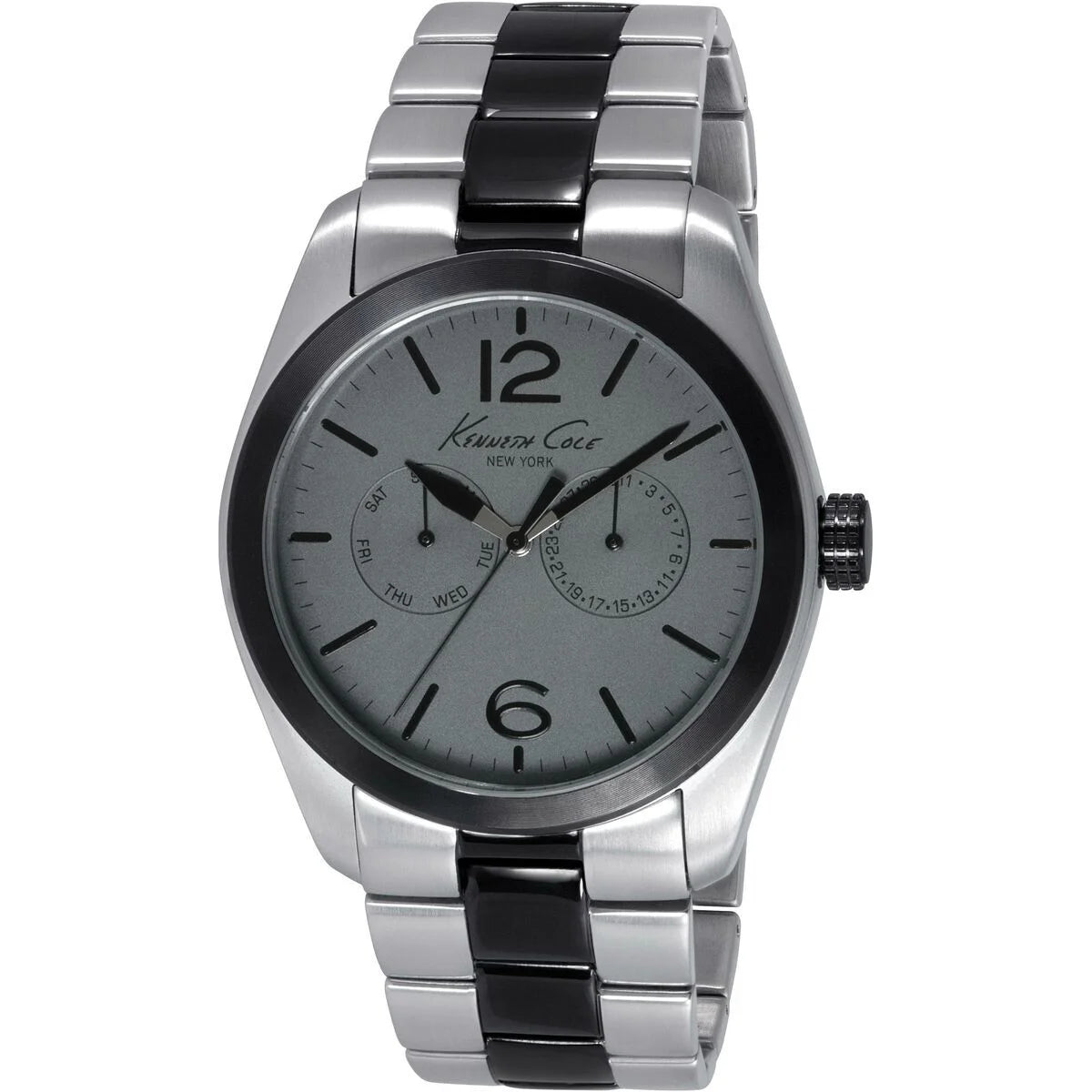 Kenneth Cole IKC9365 Herrenuhr in Grau mit Edelstahlarmband, Vorderansicht
