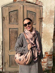 Hobo-Handtasche – Braun Leopard Tulpen