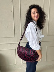 Hobo-Handtasche – Burgundy Muster