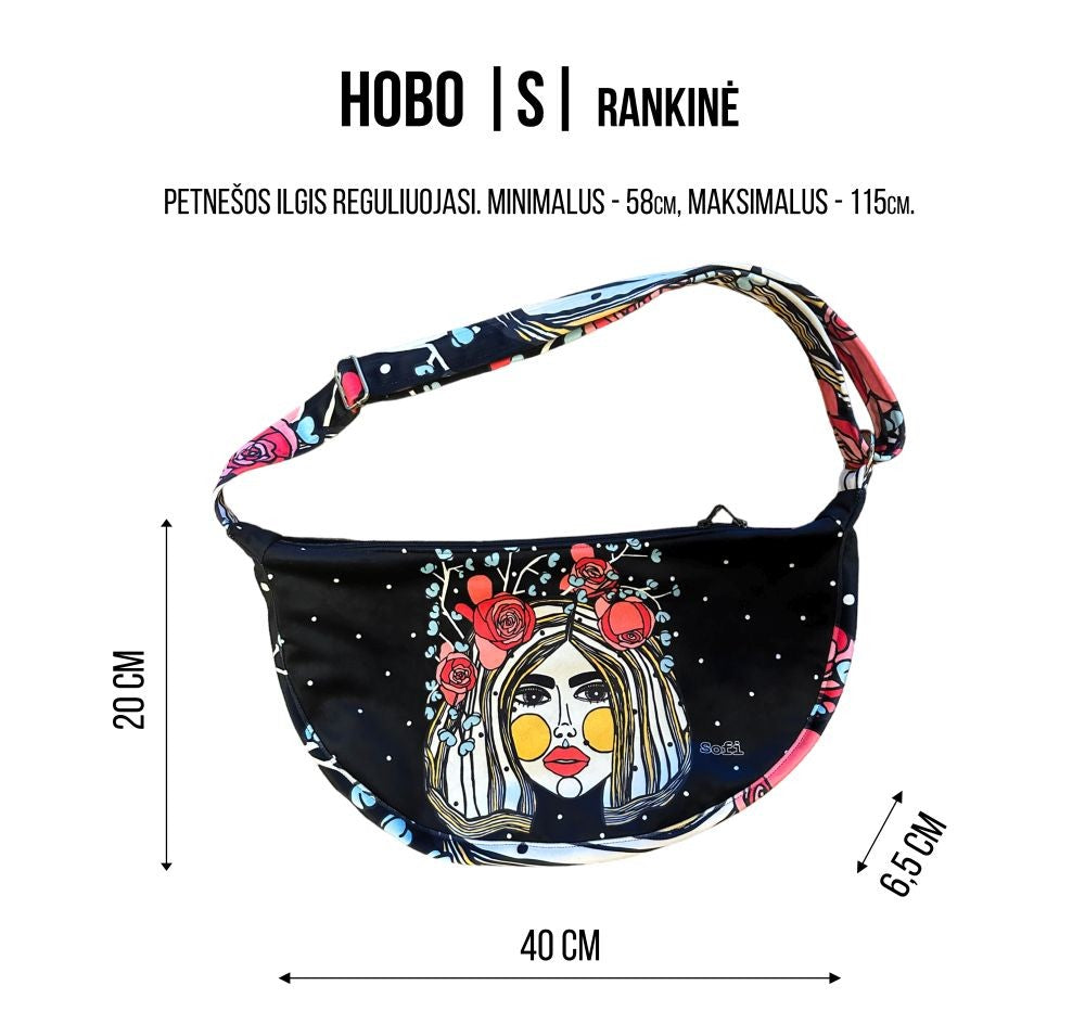 Hobo-Handtasche Heart – Schwarz – Detailansicht 5