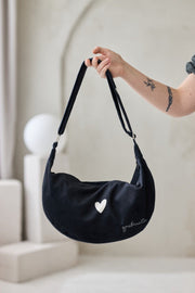 Hobo-Handtasche Heart – Schwarz