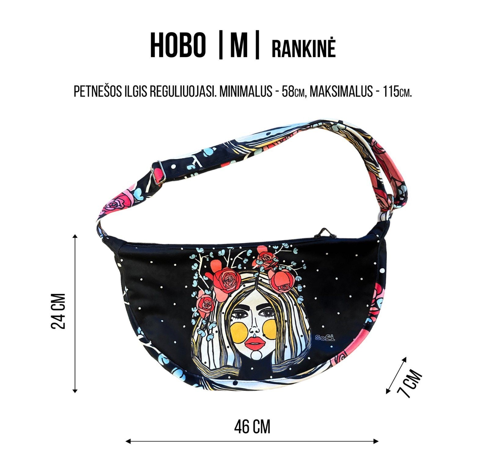Hobo-Handtasche Heart – Creme – Produktansicht 3