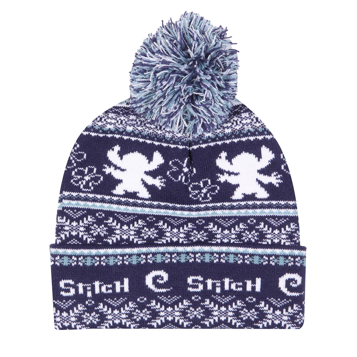Hut Stitch Fair Isle Pom Beanie Unisex Marineblau