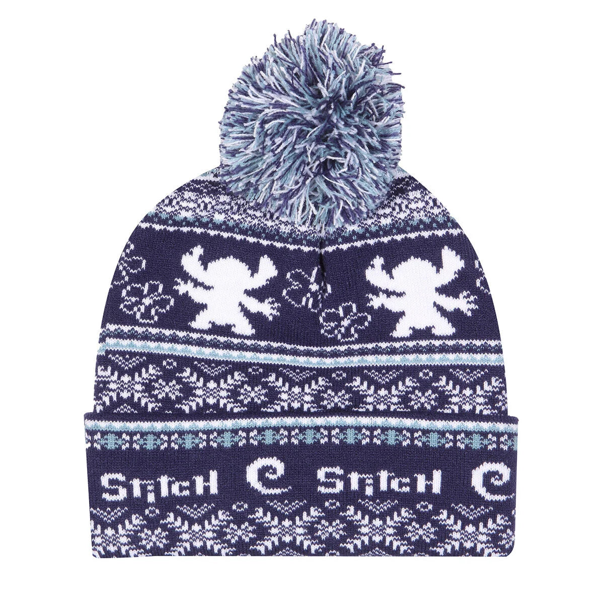 Hut Stitch Fair Isle Pom Beanie Unisex Marineblau