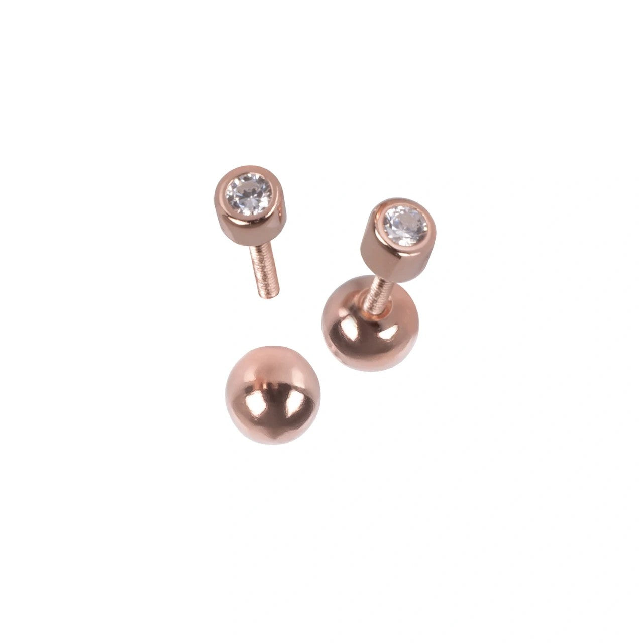Illumi Dot Ohrringe – Roségold und Silber