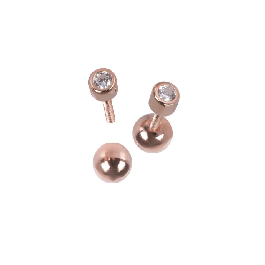 Illumi Dot Ohrringe – Roségold und Silber