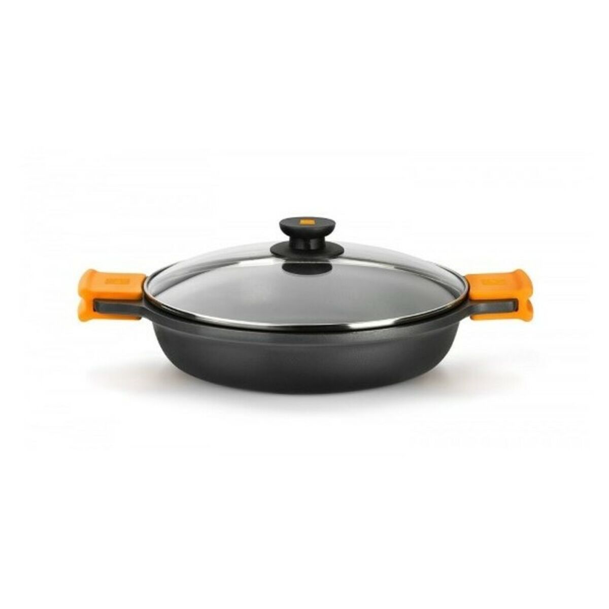 Kasserolle BRA A270545 Schwarz Schwarz/Orange Metall Aluminium (45 cm) - AWK Flagship