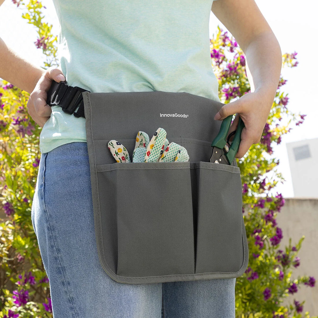 3-in-1 Garten-Kniebank Situl mit Werkzeugtasche – Detailansicht 3