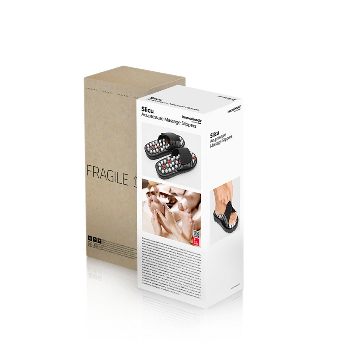 InnovaGoods Akupressur Schuhe Slicu – Ergonomisch Schwarz