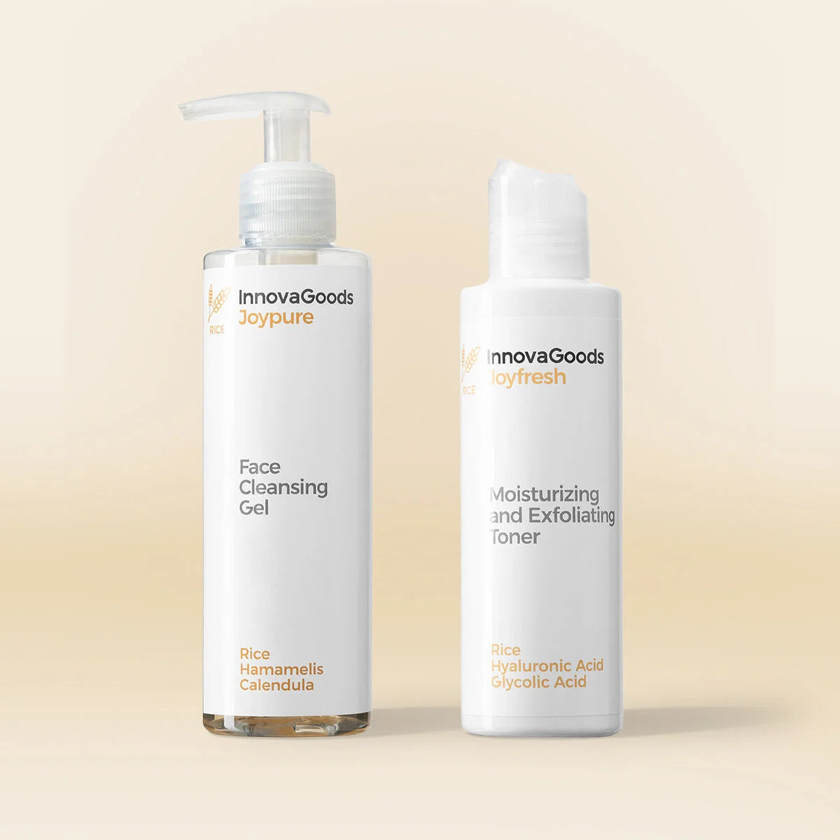 Joypure Reinigungsgel und Joyfresh Gesichtswasser mit Reis