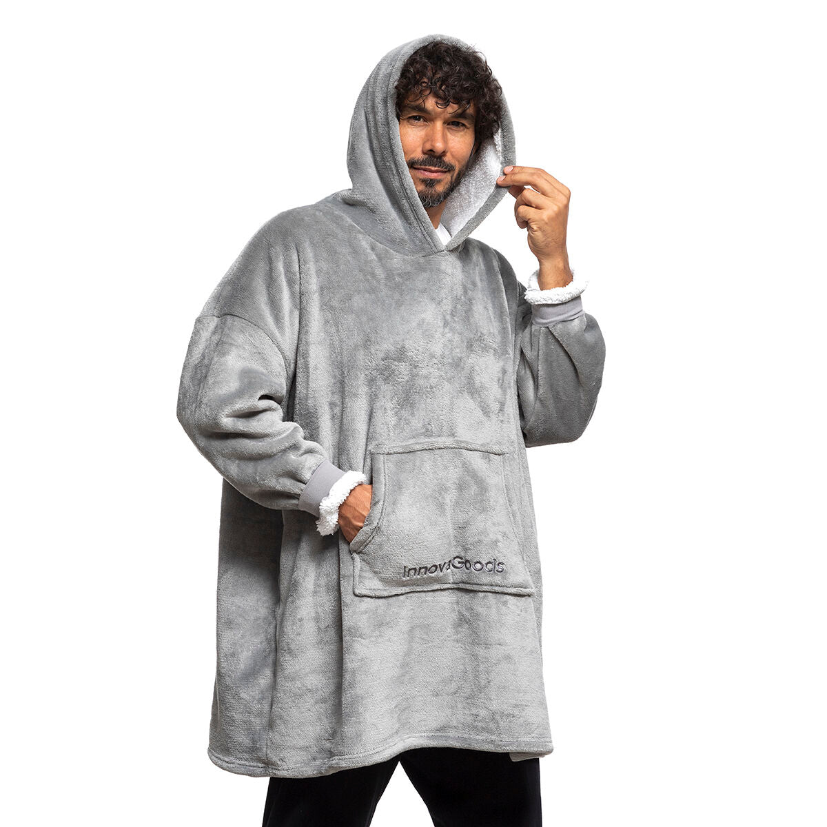 InnovaGoods Fleece-Kapuzen-Decke Unisex Übergröße