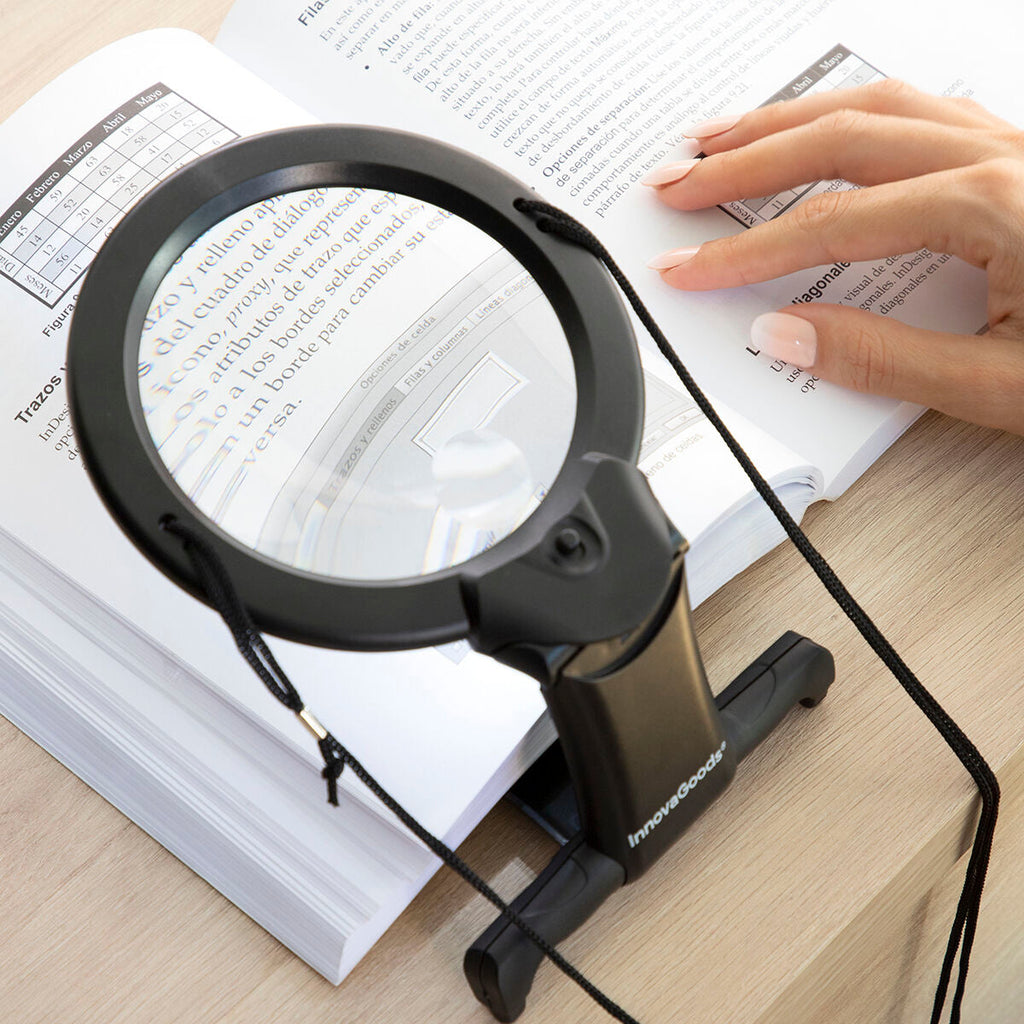 InnovaGoods Freihand-Lupe – LED-Licht Schwarz 2-in-1