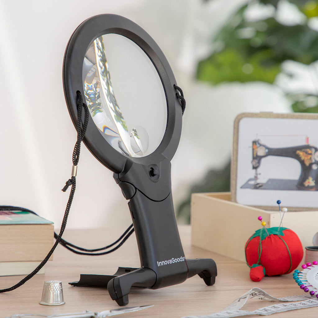 InnovaGoods Freihand-Lupe – LED-Licht Schwarz 2-in-1