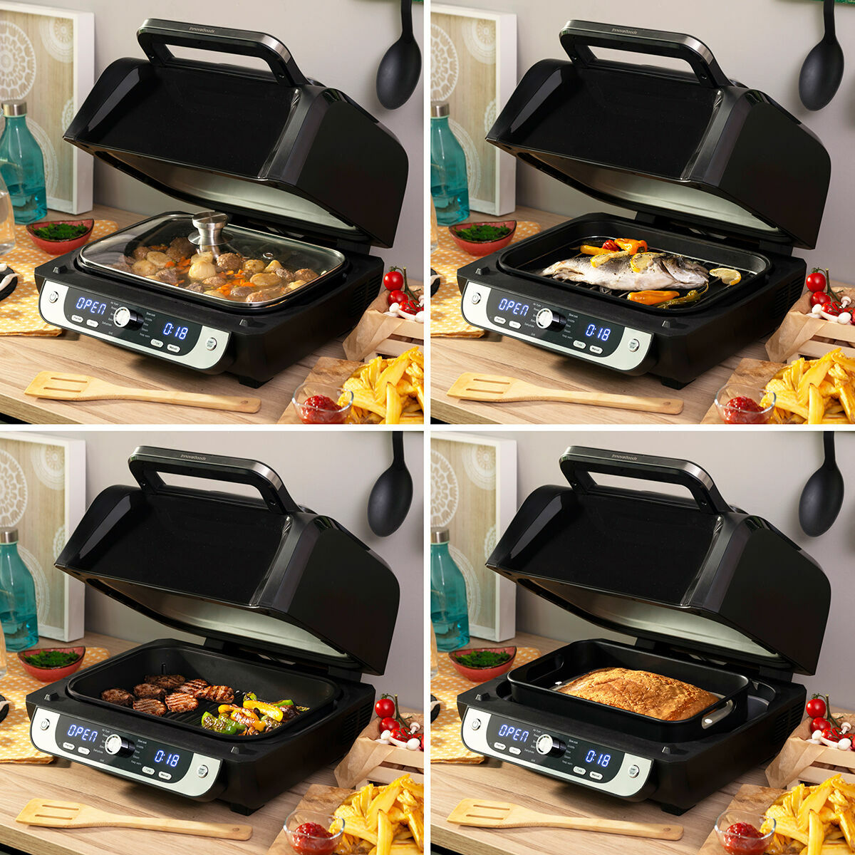 InnovaGoods Heißluftfritteuse mit Grill 12-in-1