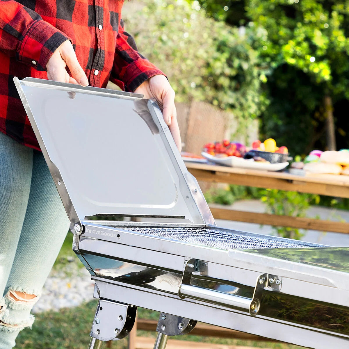Zusammenklappbarer Holzkohlegrill aus Edelstahl ExelQ – ausgewählte Produktansicht