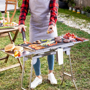 Zusammenklappbarer Holzkohlegrill aus Edelstahl ExelQ