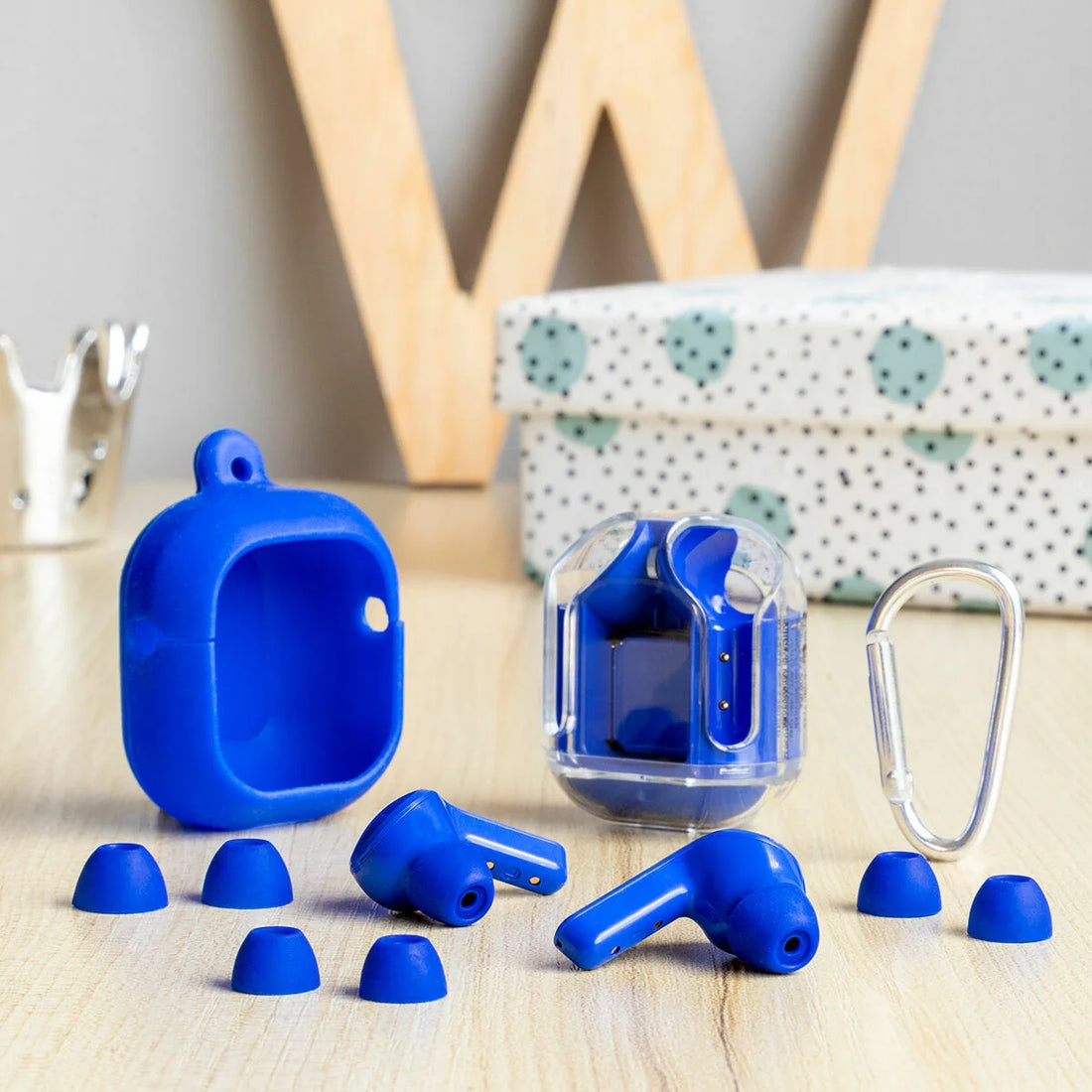 Kabellose Kopfhörer mit Ladebox Blue – Detailansicht 4
