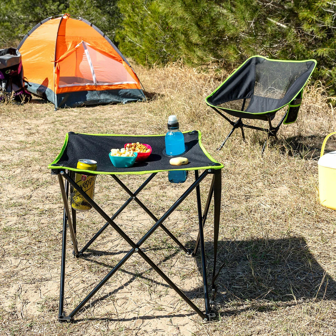 Klappbarer Campingtisch aus Textil mit Hülle Cafolby – Detailansicht 5