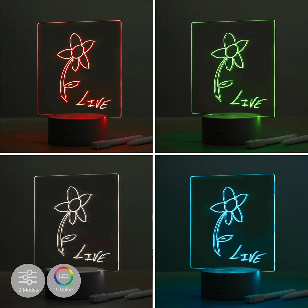 LED-Notiztafel Lemo mit 16 Lichtfarben – Produktansicht 5