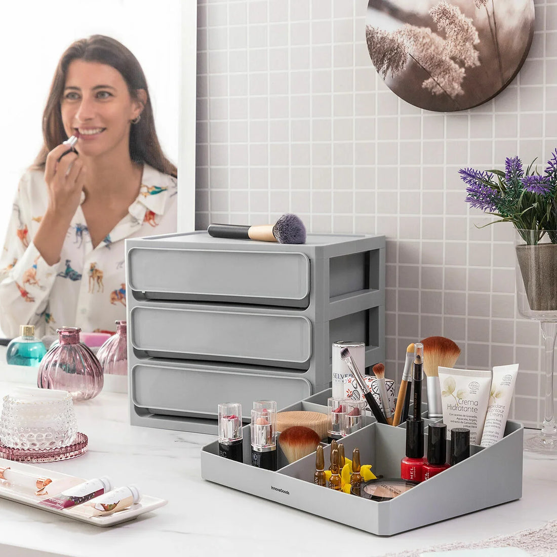 Makeser Make-up-Organizer mit 3 Schubladen – Detailansicht 1