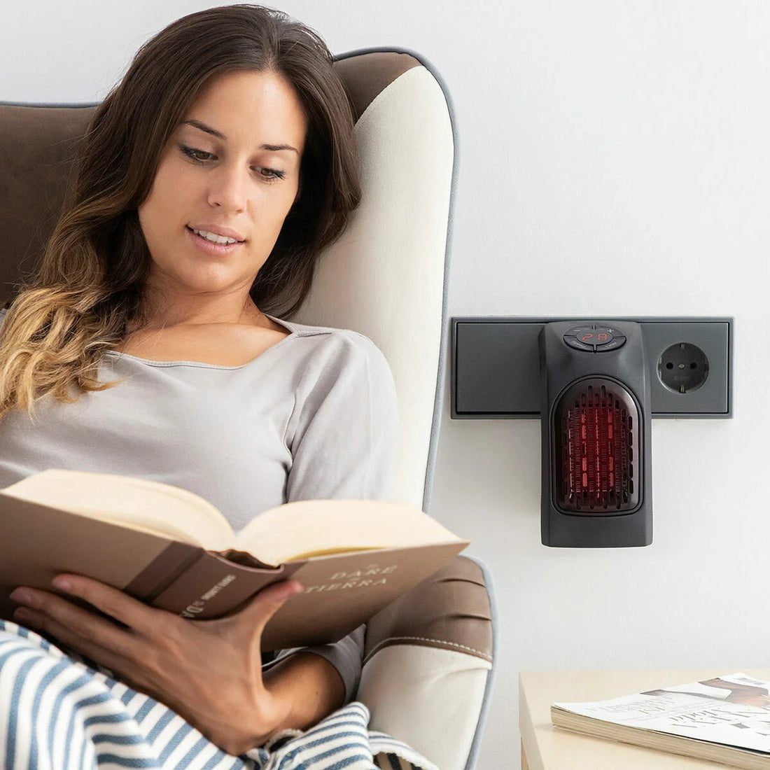 Heatpod Mini-Steckdosenheizung mit Timer, 400 W – Detailansicht 1