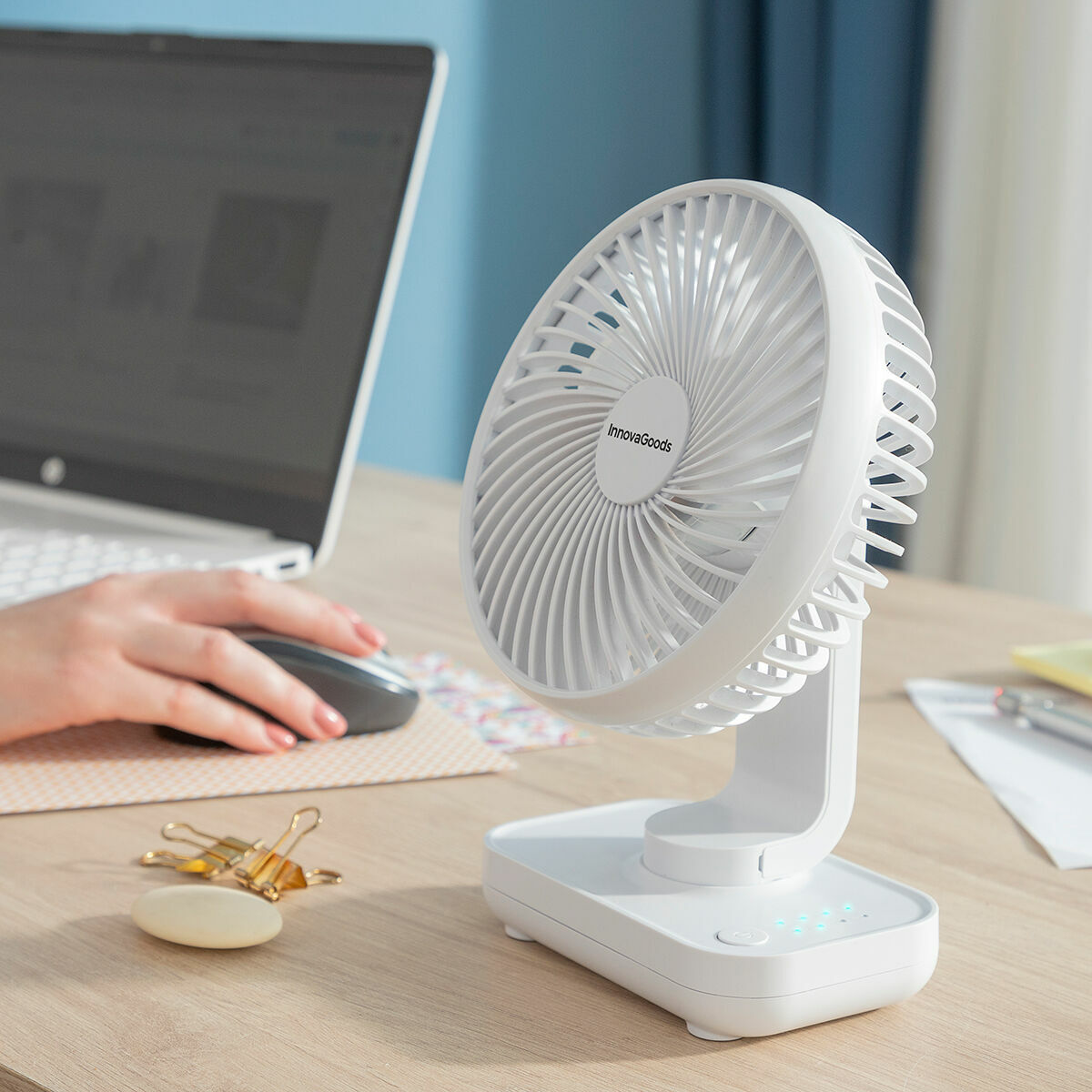InnovaGoods Mini-Schreibtischventilator wiederaufladbar