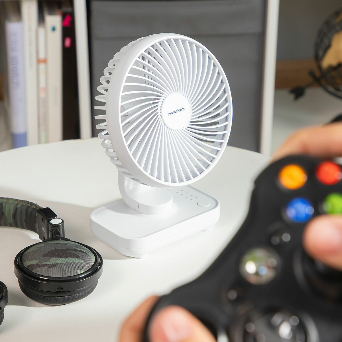 InnovaGoods Mini-Schreibtischventilator wiederaufladbar
