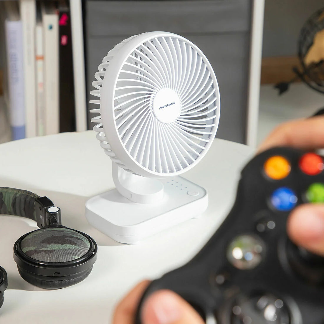 Wiederaufladbarer Schreibtischventilator Fanrec  Ø5,4'' 3600 mAh / 13,3 W – Detailansicht 4