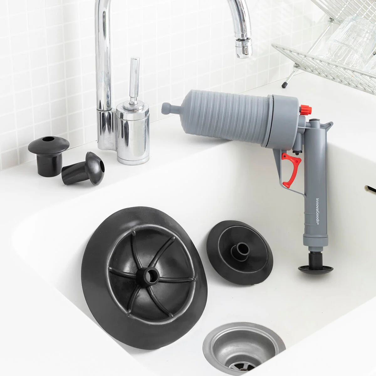 Universelle Pressluftpistole zur Abflussreiniung, mit Adaptern KlinGun – Produktansicht 3