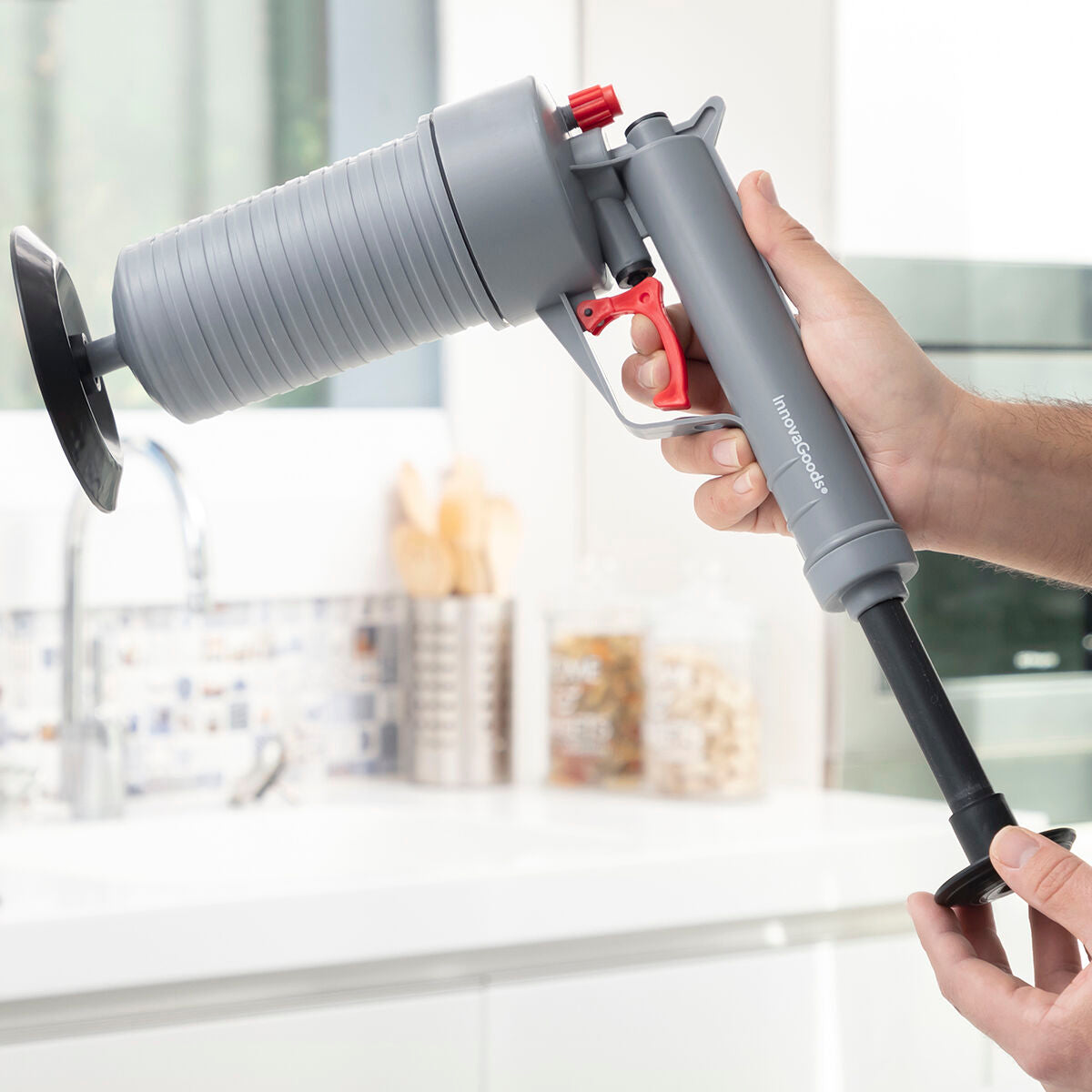 InnovaGoods Pressluftpistole zur Abflussreinigung