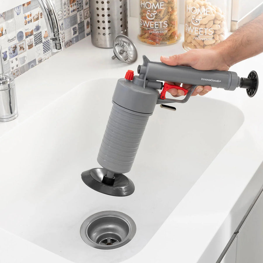 Universelle Pressluftpistole zur Abflussreiniung, mit Adaptern KlinGun