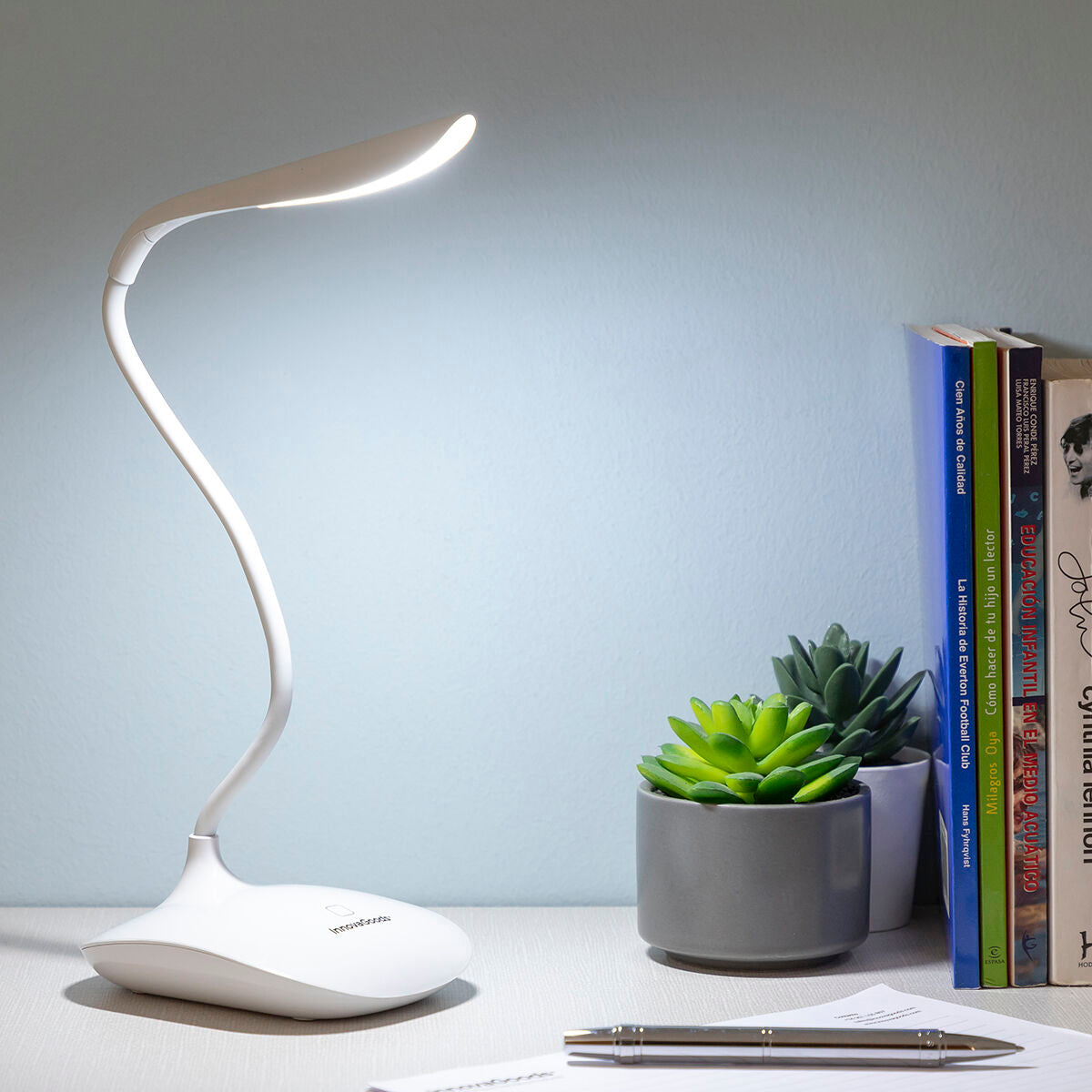 InnovaGoods Tischlampe – Wiederaufladbar Touch-LED Weiß