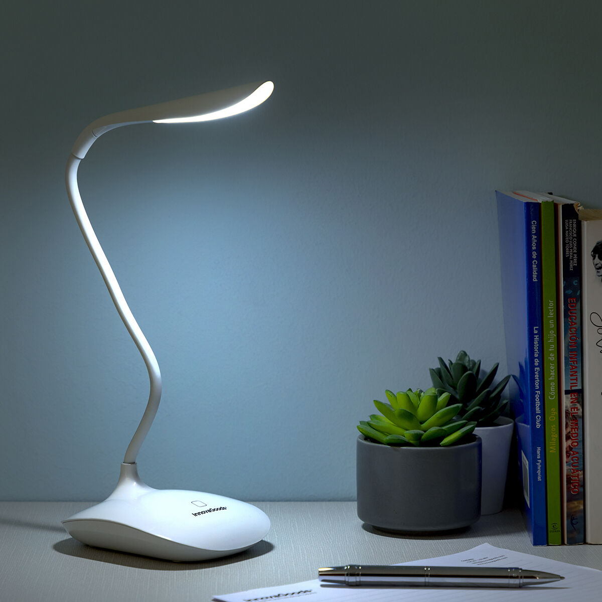InnovaGoods Tischlampe – Wiederaufladbar Touch-LED Weiß