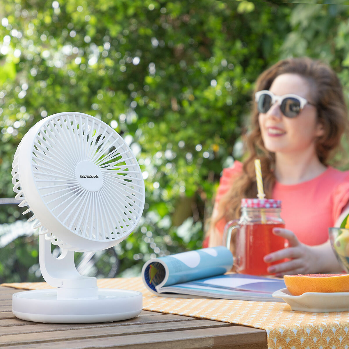 InnovaGoods Tischventilator mit Akku und LED - Home & Wohnen