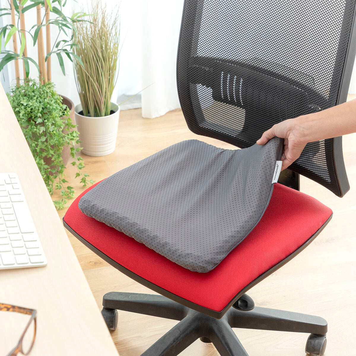 InnovaGoods Wabenförmiges Gelkissen – Ergonomisch Grau