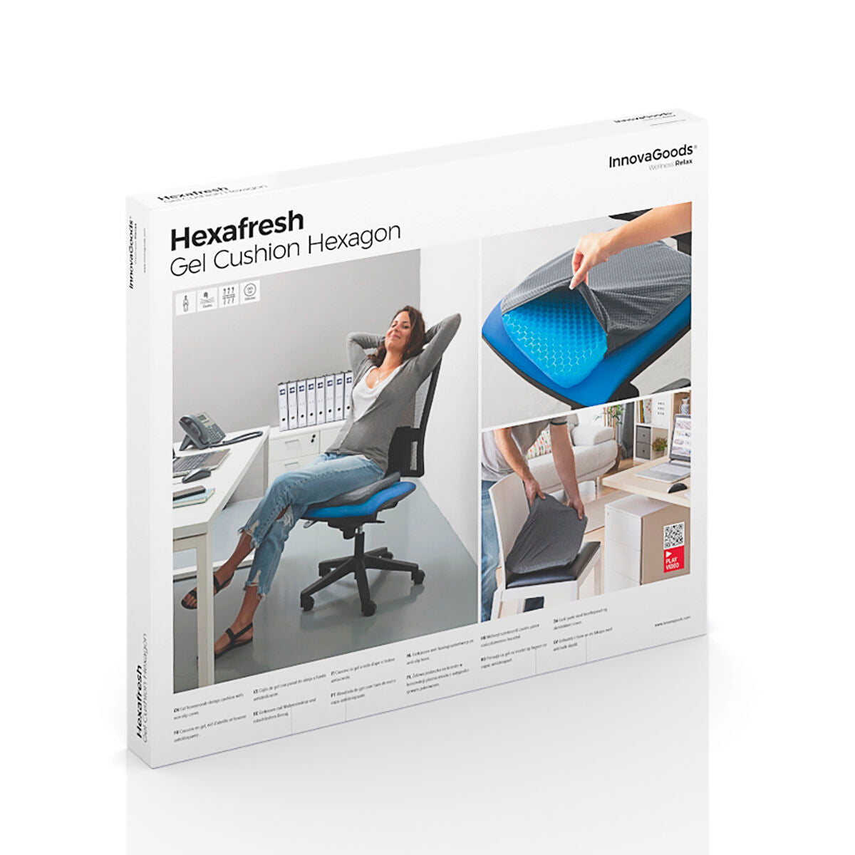 InnovaGoods Wabenförmiges Gelkissen – Ergonomisch Grau