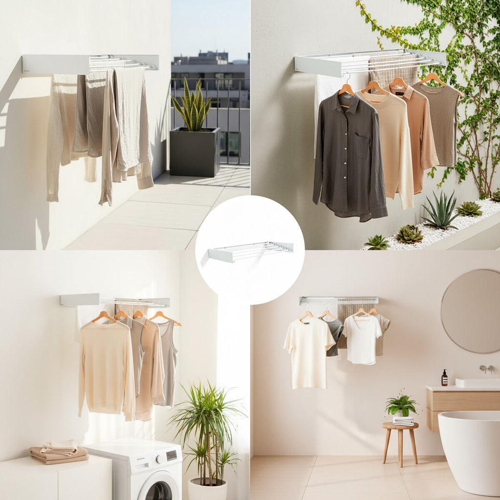 InnovaGoods Wand-Wäscheständer Dryva 80 klappbar